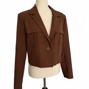 Brown Bailey 44 cropped button-up blazer